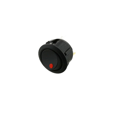 Switch Components Round Rocker, 3P SPST OFF-ON, Red LED RAS2-1A-DC-2-RL