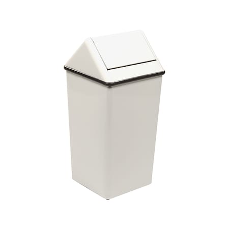 Witt Industries Large Square Hamper with Swingtop, White 1511HTWH