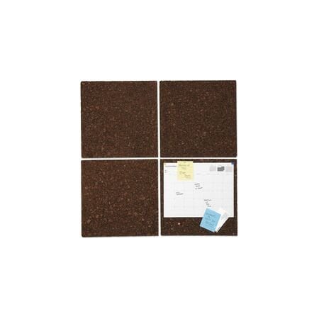 Universal Cork Tile Panels, Dark Brown, 12 x 12, 4PK UNV43403