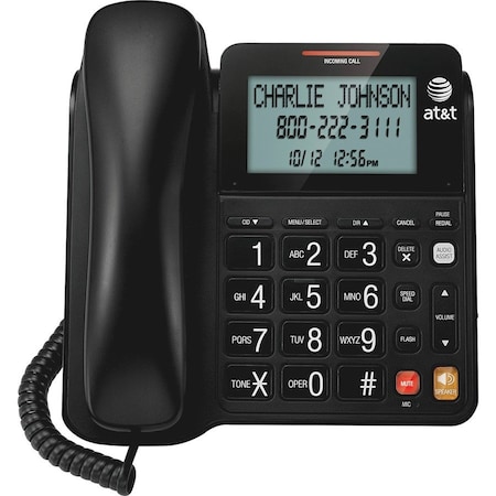 Att AT&T CL2940 Standard Phone - Black - 1 x Phone Line - Speakerphone - Hearing Aid Compatible CL2940