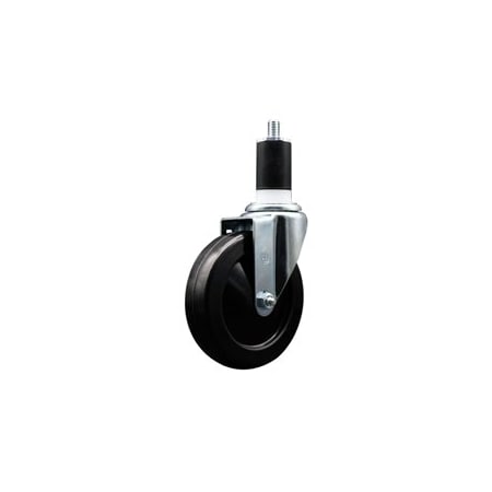 Service Caster 5'' SS Soft Rubber Wheel Swivel 1-1/2'' Expanding Stem Caster SCC-SSEX20S514-SRS-112