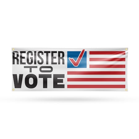 Signmission Register to Vote, 18 Inch x 48 Inch, Vinyl Banner B-30832