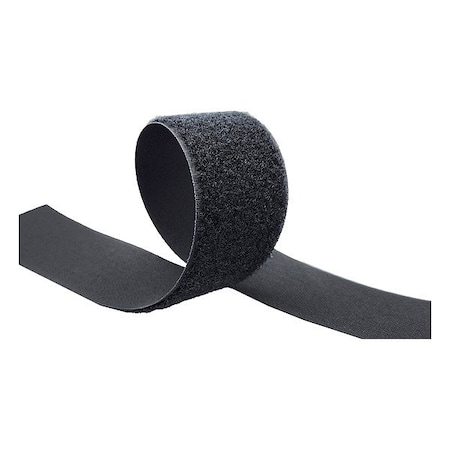 Zoro Select Hook-and-Loop Fastener, Black, Roll SBL400-50