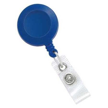 Brady BADGE REEL, BLUE, 1-1/4in 32MM, PLASTIC CLIP-ON BADGE REEL, NO STICKER, REINFORCED VINYL 2120-3002