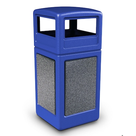 Commercial Zone Products 42-gallon StoneTec Square Dome-Lid, Blue w/ Pepperstone 720431K