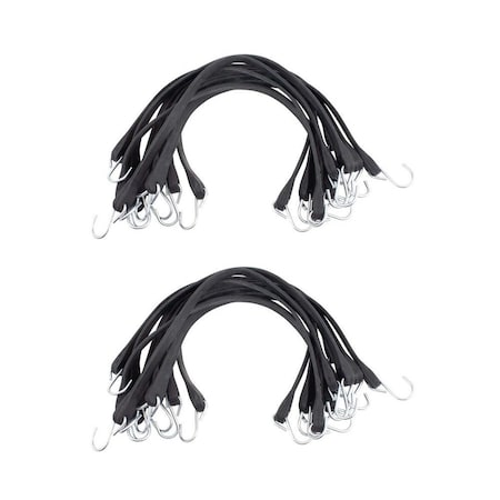Mytee Products 31in Natural Rubber Tarp Bungee Straps Crimped Hooks, 2PK RS-31C-Nx2