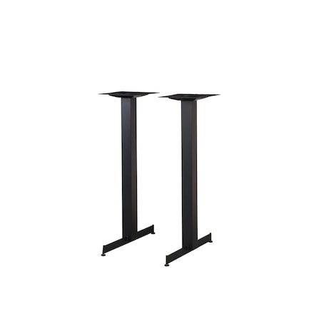 Bfm Seating Jaxon, 24in End Base 2pc, Bar Height, 3in Square Columns, 11 7/8in Bolt-On Top Plates- Sand Black BXS-0024T