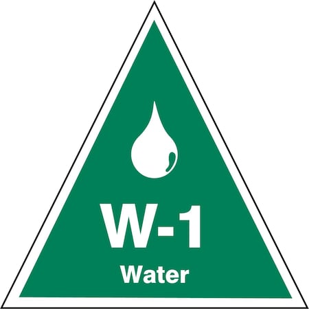 Accuform Energy Source ID Tag, W-1 Water, 2.5" X 2.5", Adhesive Dura-Poly, 5/PK TDK901XVM