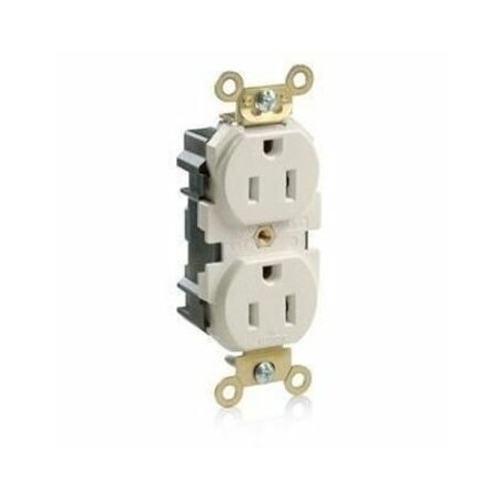 Leviton Lev-Lok Industrial Grade Duplex Receptacle, 15 Amp, 125 Volt M5262-T