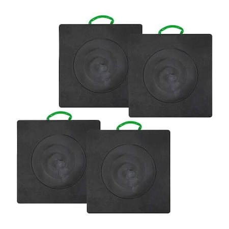 Mytee Products 24in x 24in x 2in Heavy-Duty Outrigger Pads w/ Recessed Radius - Black, 4PK ORP-242420-RRx4