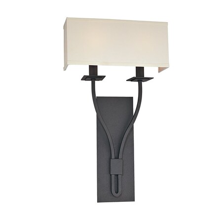 Troy Lighting Palladium 2 Light Wall Sconce 12 In. Textured Black B2462-TBK
