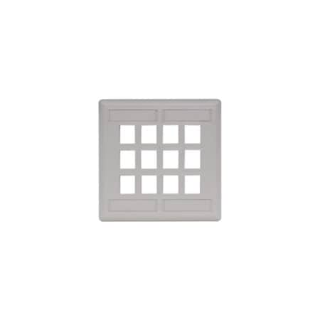 Hubbell Premise Wiring Plate, 12 Ports, Office White, Flush IFP212OW