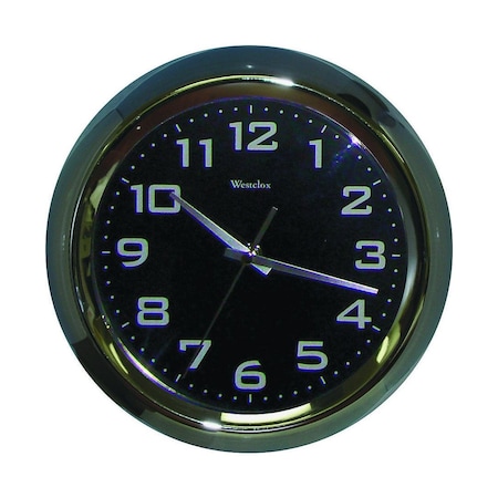 Westclox Clock, Round, Silver Frame, Metal Clock Face, Analog Black 36001A