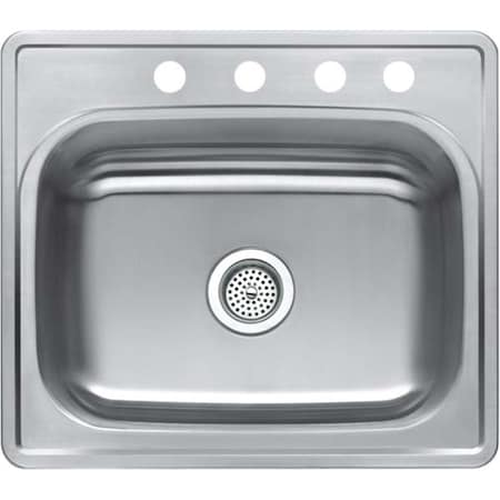 Clean All Bala Single Bowl Top Mount 4 Hole Stainless Steel - 25 x 22 in. CL1627019