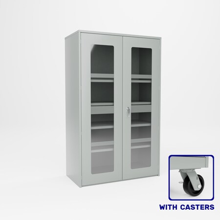 Pucel Heavy Duty Plexiglass Door Cabinet, 48 in W x 84 in H x 24 in D, Light Blue HDSC-4878-24-4C-PLEX