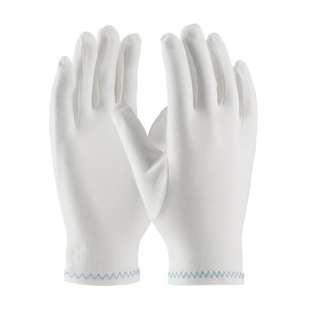 Cleanteam Regular Weight Stretch Nylon Inspection Glove w/Zig-Zag Stitched Rolled Hem, Full Fashion Patt, 12PK 98-712