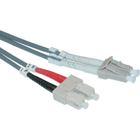 Cable Wholesale LC/UPC to SC/UPC OM2 Duplex 2.0mm Fiber Optic Patch Cord, OFNR, Multimode 50/125, Orange LCSC-11001