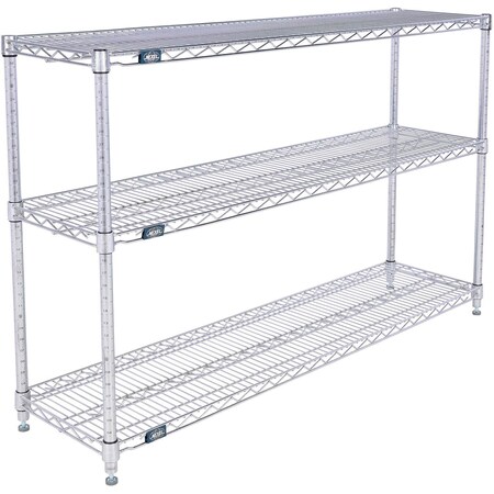 Global Industrial Nexel 3 Shelf, Stainless Steel Wire Shelving Unit, Starter, 54"W x 18"D x 34"H B3149696