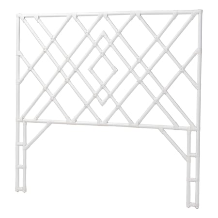 Bali & Pari Lavali Bohemian White Rattan Queen Size Standalone Headboard 251-13866-ZORO