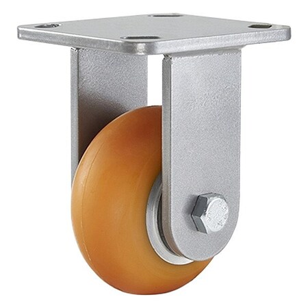 Hamilton Plate Caster, Steel, Rigid R-WH-42EMB-FITG-42-ZB