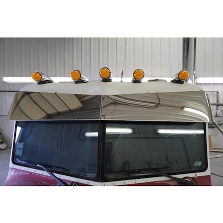 Replacement For Peterbilt 389 Year 2020 Stainless Steel 10.5In Elite Bowtie Drop Visor W/ Fasteners