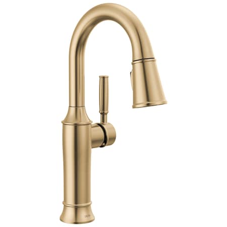 Delta Renaldi Single Handle Pull-Down Bar / Prep Faucet Lumicoat Champagne Bronze 9984-CZ-PR-DST