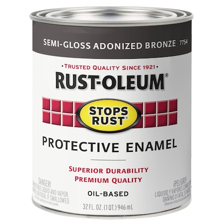 Rust-Oleum Rust Prevenative Paint, Semi-Gloss, Bronze, 1 qt. 7754502