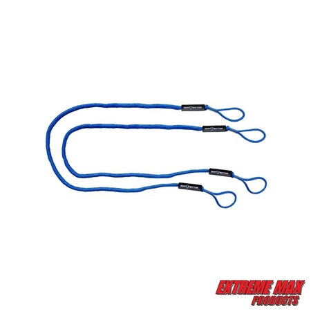 Extreme Max Extreme Max 3006.3072 BoatTector Bungee Dock Line Value 2-Pack - 8', Blue 3006.3072