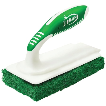 Libman Abrasive Grout Tile Tub Green Scrubber with Handle 1161