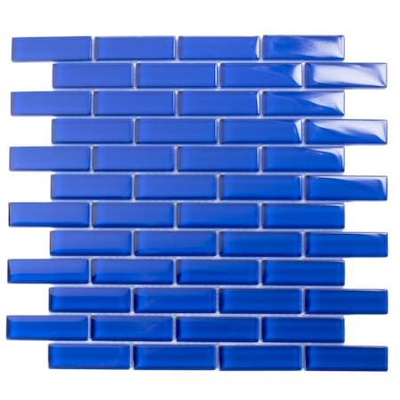 Apollo Tile Cobalt Blue 11.9 in x 11.9 in Glass Glossy Floor and Wall Mosaic Tile 4.92 sqft/case, 5PK APLBR88012A