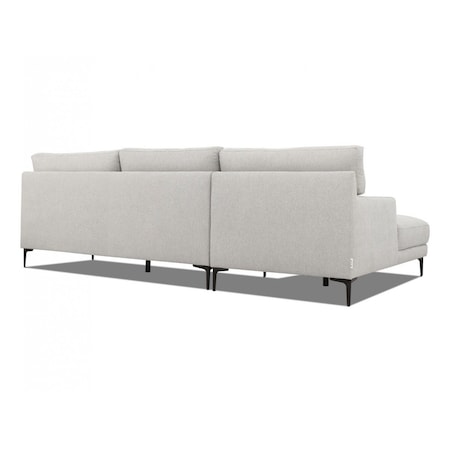 Homeroots Contemporary Dove Gray Squared Edge Left Facing Sectional Sofa 473584
