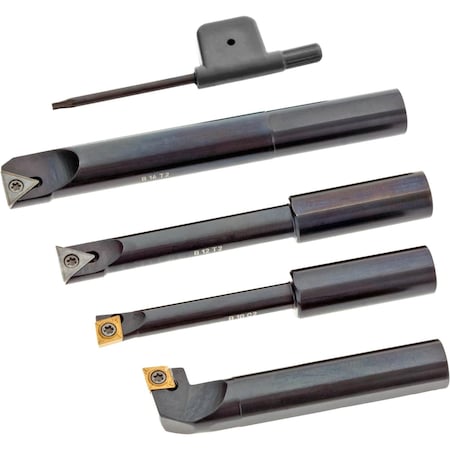 Grizzly Axial and Radial Boring Bar Set with Inserts, 4 Pc. T25801