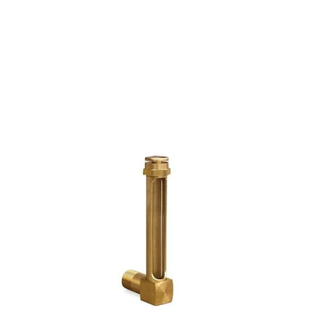 Oil-Rite Vented Short Elbow Brass Gauge - 3 1/32in., 3/8in. Male NPT, 1/2in. dia B1138-15