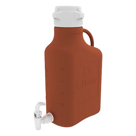 Zoro Select Carboy, HDPE, 415 mm H, Amber 15K-1211-OEM