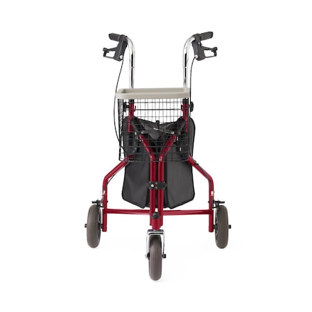 Medline 3-Wheeled Rollator, Red MDS86840TRIR