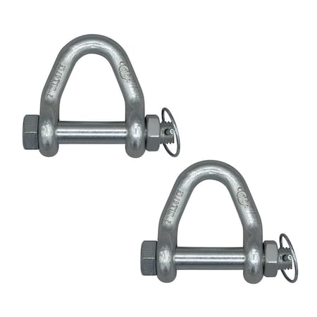 Mytee Products Web Sling Shackle - 2in w/ Quick Pin, 8,000 lbs WLL, White Blue Zinc, 2PK WS-SHACKLE-2x2
