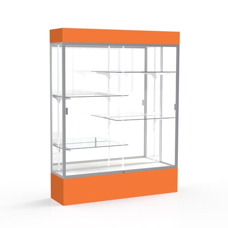 Ghent Lighted Floor Display Case 60x80x16, Mirror, Satin 3175MB-SN-OR