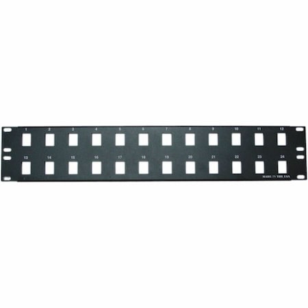 Cable Wholesale Rackmount 24 Port Blank Keystone Patch Panel, 2U 68PB-01024