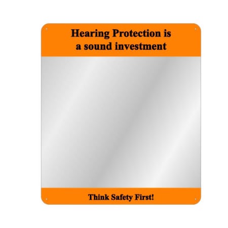 Se-Kure View 16'' X 19'' H ''Hearing Is A Sound Investment'' Mirror, Yellow DM904Y