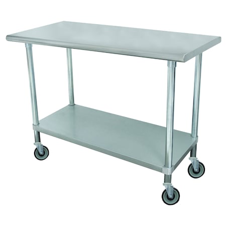 Advance Tabco Special Value Work Table mobile 72 in.W X 30 in.D MSLAG-306C-X