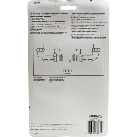 Do It Best 1-1/2'' White Polypropylene Center Outlet Tee DIB66-7W