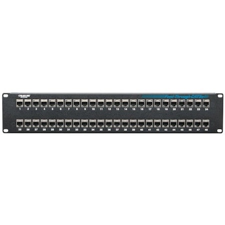Black Box Cat5E Feed-Through Patch Panel, Shielded, RJ45 JPM806A-R2