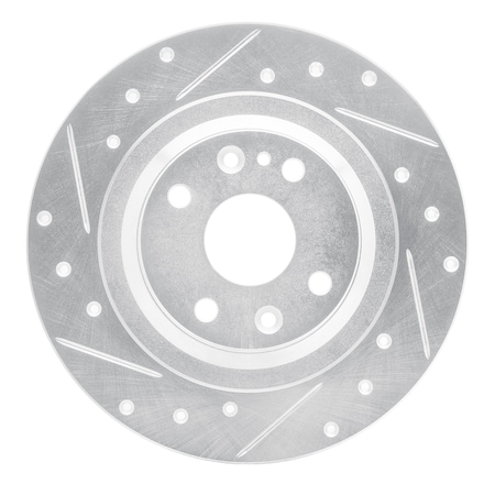 Dynamic Friction Co DFC Brake Rotor - Drilled and Slotted - Silver 631-80037L