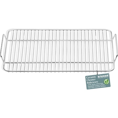 Bakken-Swiss Stainless Steel Cooling Rack 14.6x10in, Heavy-Duty, Non-Toxic, Dishwasher Safe SBKCRSTBKRACK