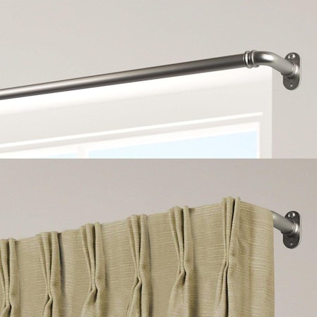 Kd 0.625 in. Blackout Curtain Rod with 84 to 120 in. Extension, Satin Nickel KD3176914