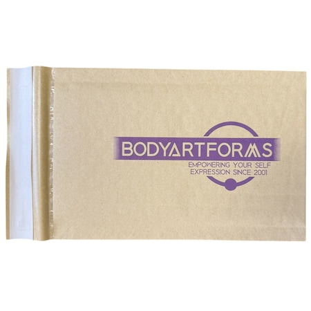 Bubblefast 600 Preprinted 000 4 x 8 Bubble Lined Brown Paper Mailer Envelopes Self Seal, 600PK BodyArt000-600