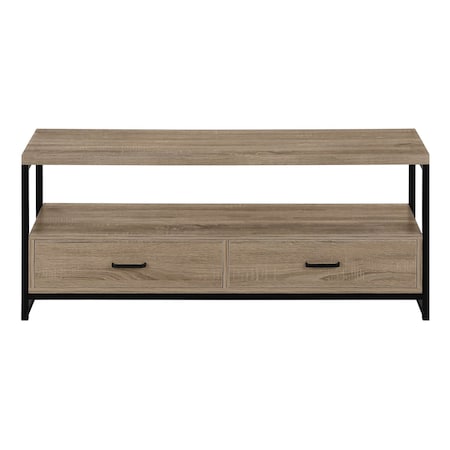 Homeroots 47in Deep Taupe Cabinet Enclosed Storage TV Stand 490360
