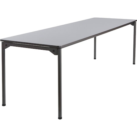 Iceberg Maxx Legroom Folding Table, Grey Top, Charcoal Frame, 30 in W x 96 in L x 29.5 in H 65837