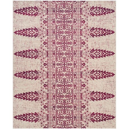 Safavieh 9 x 12 ft. Evoke Power Loomed Large Rectangle Area RugIvory & Fuchsia EVK521K-9