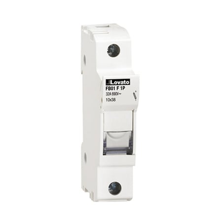 Automation Systems Interconnect DIN Rail 600V Fuse Holder, Cartridge Fuse Holder, 1 Pole, 30A, 10x38mm Midget Fuse AFB01F1P